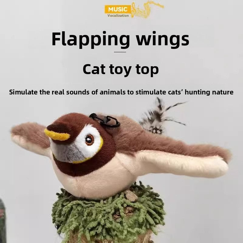 Cross-border shaking bird sparrow charging vibration cat toy touch induction simulation bird intelligent pet toy supplies