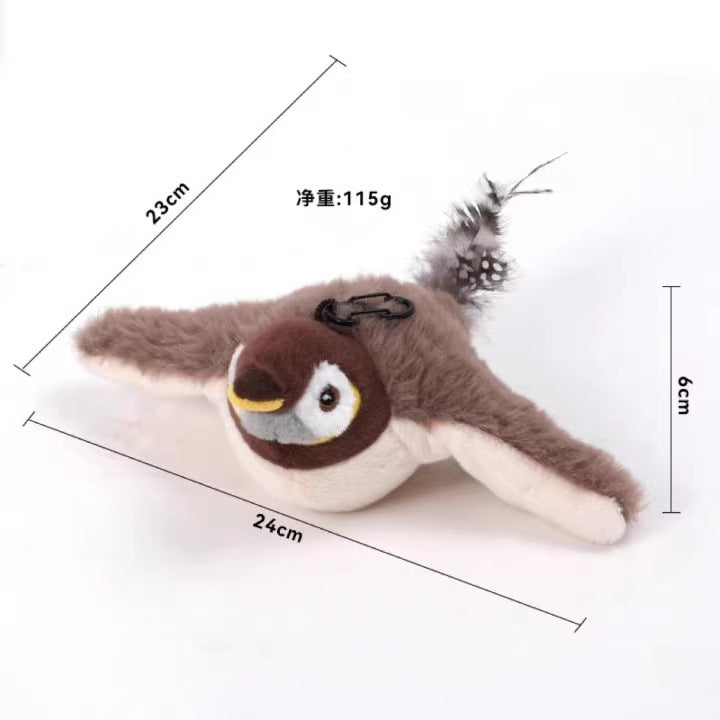 Cross-border shaking bird sparrow charging vibration cat toy touch induction simulation bird intelligent pet toy supplies
