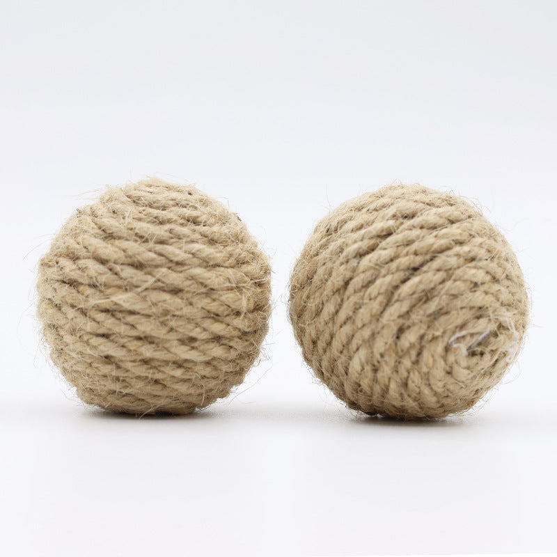 Pet Hemp Rope Ball with Sand Stone