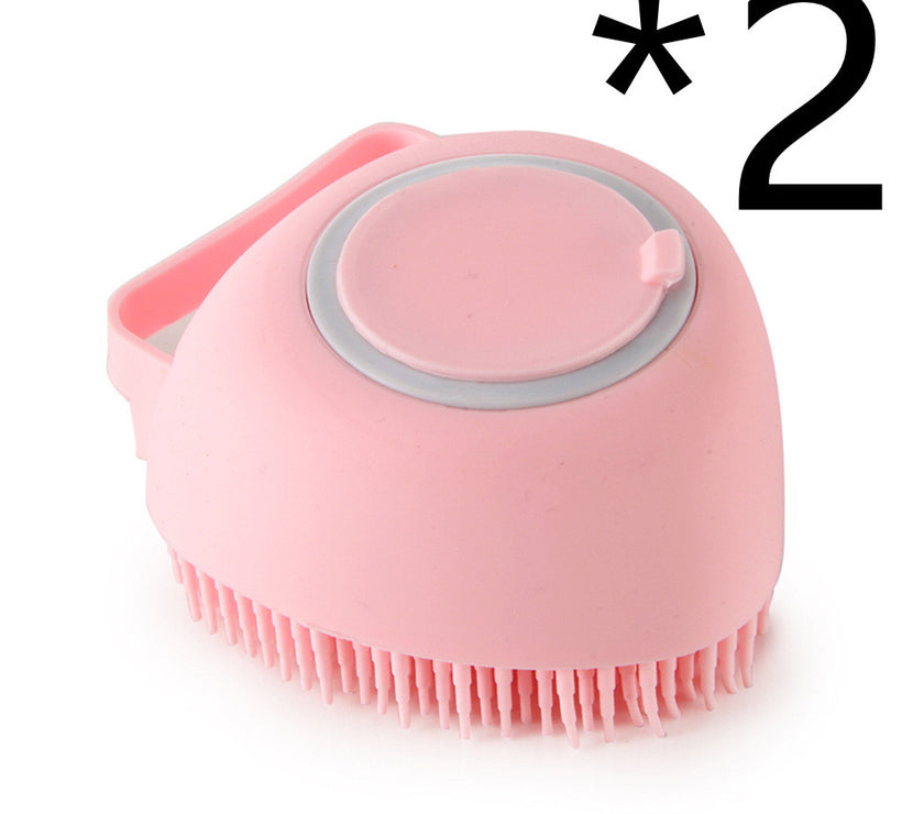 Silicone Dog Bath Massage Gloves Brush Pet Cat Bathroom Cleaning Tool Comb Brush For Dog Can Pour Shampoo Dog Grooming Supplies