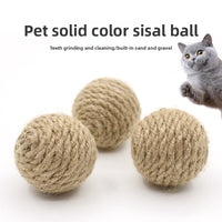 Pet Hemp Rope Ball with Sand Stone