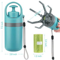 Portable Dog Pooper Scooper with Bag Dispenser & 8-Claw Shovel