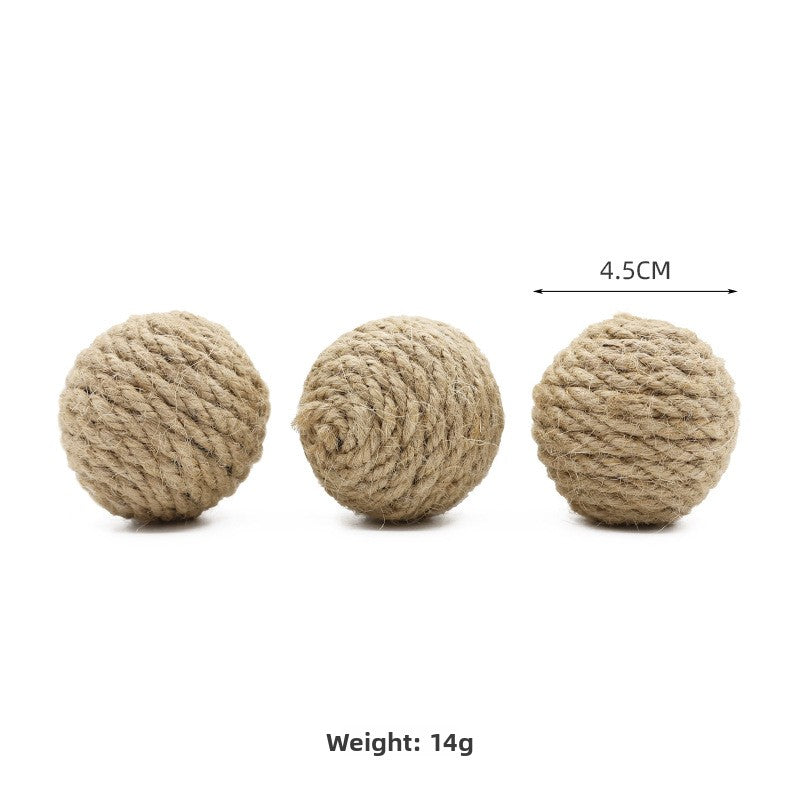 Pet Hemp Rope Ball with Sand Stone
