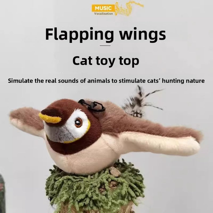 Cross-border shaking bird sparrow charging vibration cat toy touch induction simulation bird intelligent pet toy supplies