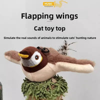 Cross-border shaking bird sparrow charging vibration cat toy touch induction simulation bird intelligent pet toy supplies