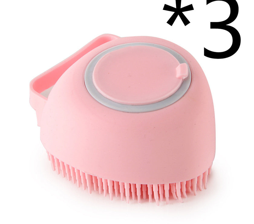 Silicone Dog Bath Massage Gloves Brush Pet Cat Bathroom Cleaning Tool Comb Brush For Dog Can Pour Shampoo Dog Grooming Supplies