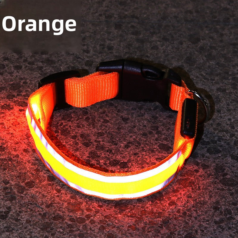 USB Rechargeable LED Reflective Dog Collar for Night Safety